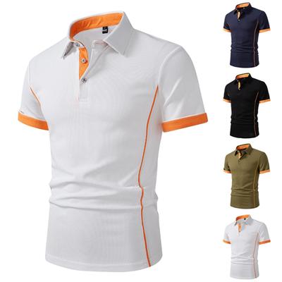Men's Summer Colorblock Botton Short Sleeve Top Men's Casual Fashion Shirt