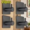 1-10pcs Self Adhesive Hook Heavy Duty Stainless Steel Wall Hooks Towel Clothes Rack Hangers Bathroom Kitchen Storage Holders