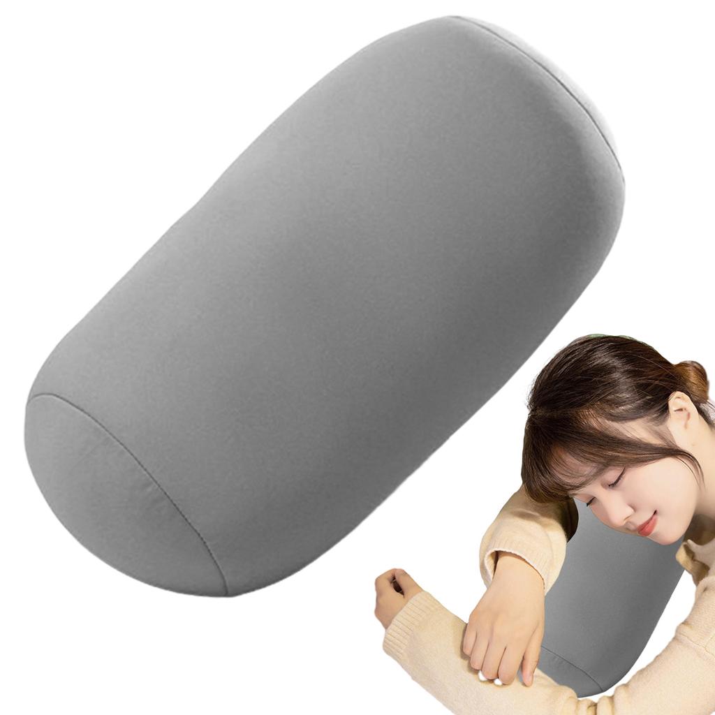 Microbead Pillow Soft Head Pillow Cylindrical Pillow Microbead Back Cushion Roll Pillow Convenient Travel Office Nap Cushion