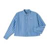 Xline Series Striped Single-Breasted Lapel Loose Long Sve Shirt Women Shirts Blue LWT005512202024A03955