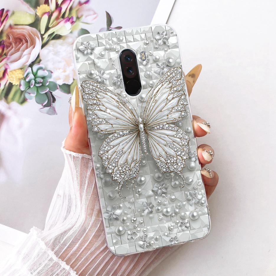 For Xiaomi Pocophone F1 Case Luxury Flowers Butterfly Painted Cover Soft Slim Phone Case For Xiaomi Poco F1 PhoneF1 PocoF1 Shell