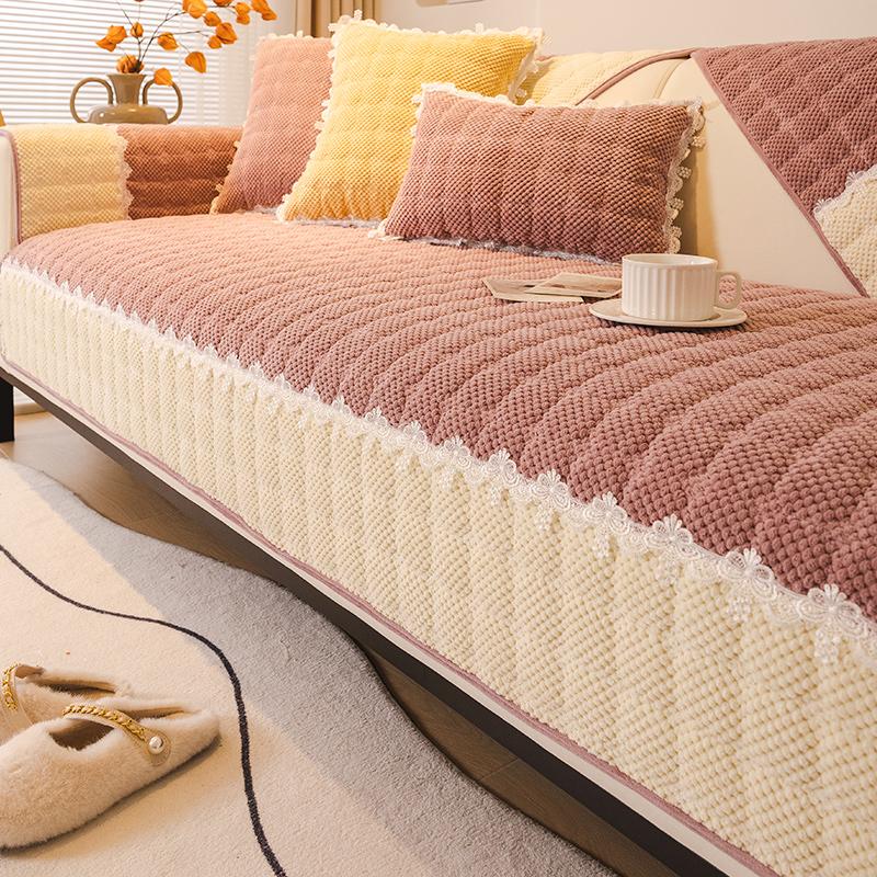 Sofa Cushion Autumn and Winter, New Winter Plush Sofa Cover Cushion Cover, High-quality Armrest, Protective Shell