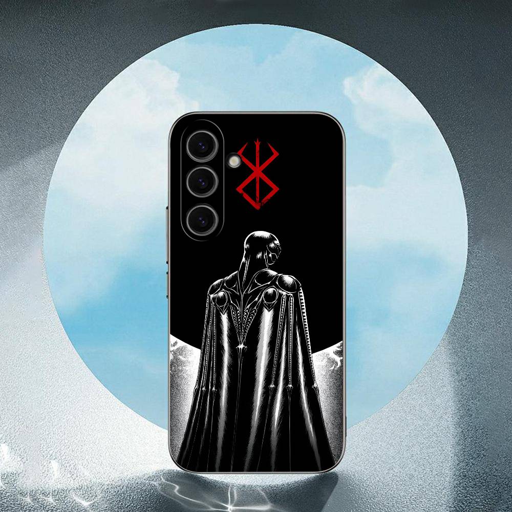 Berserk-k For Samsung Galaxy S23 S24 S25 Ultra S22 Plus S21 Black Soft Case Waterproof Soft Case