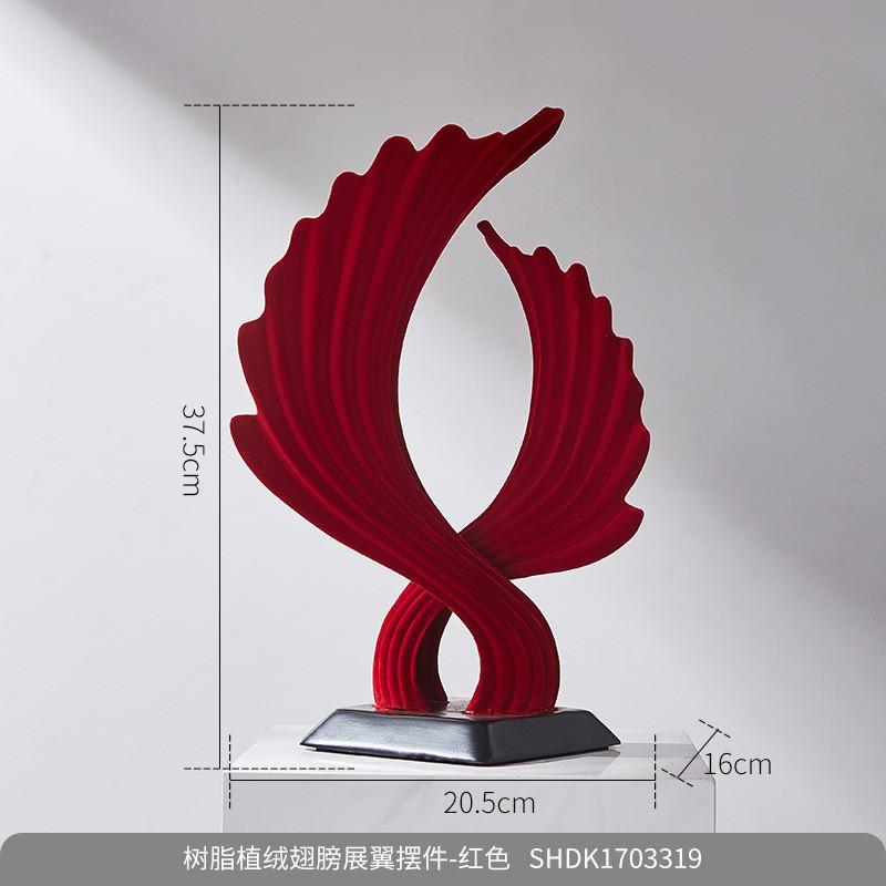 Resin Angel Wing Decorative Figurine Office Desk Living Room Entryway Modern Luxe Home Decor Gift