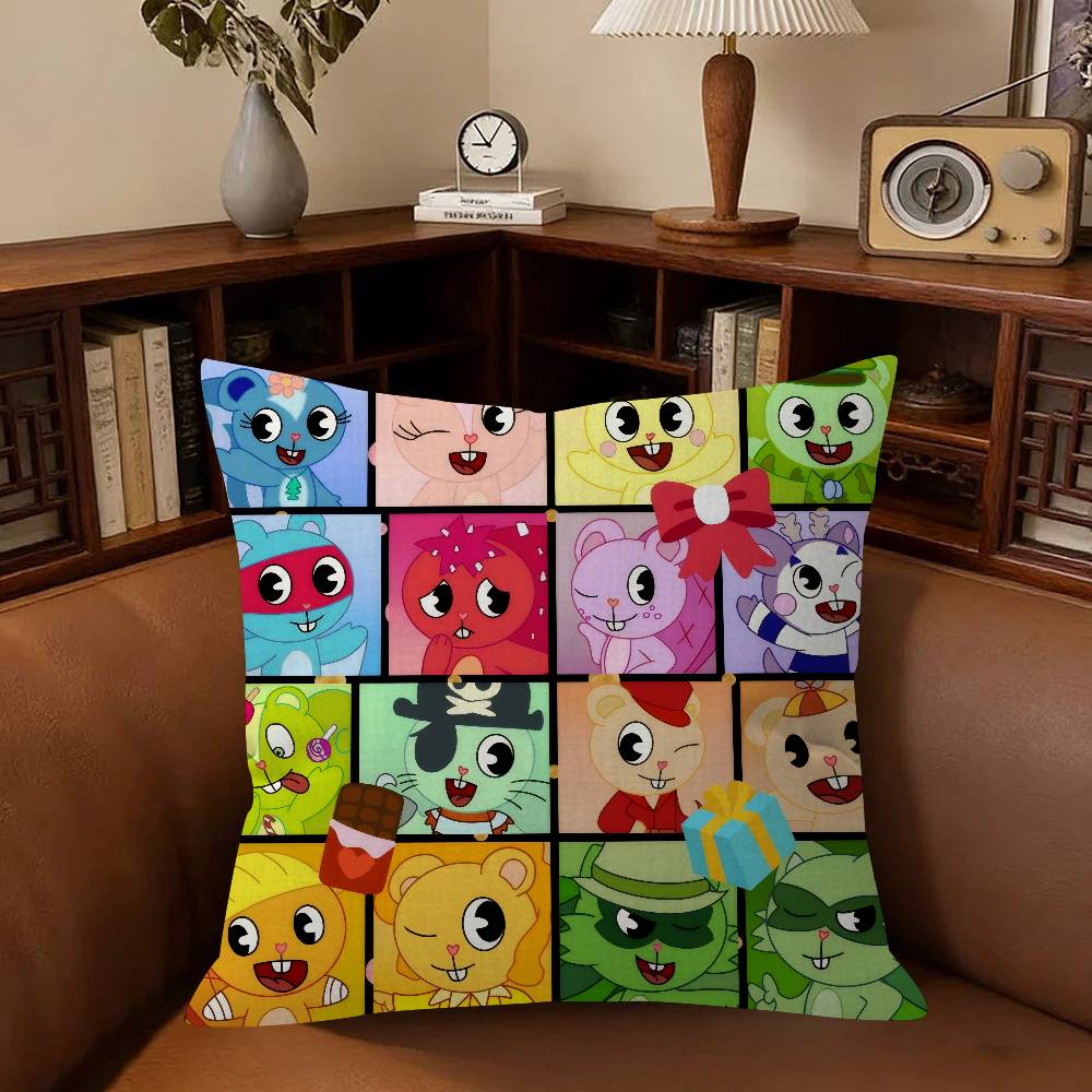 Anmie A-Happy Tree Friends-S Pillow Cover Sofa Cushion Cover Home Room Decoration Children Gift