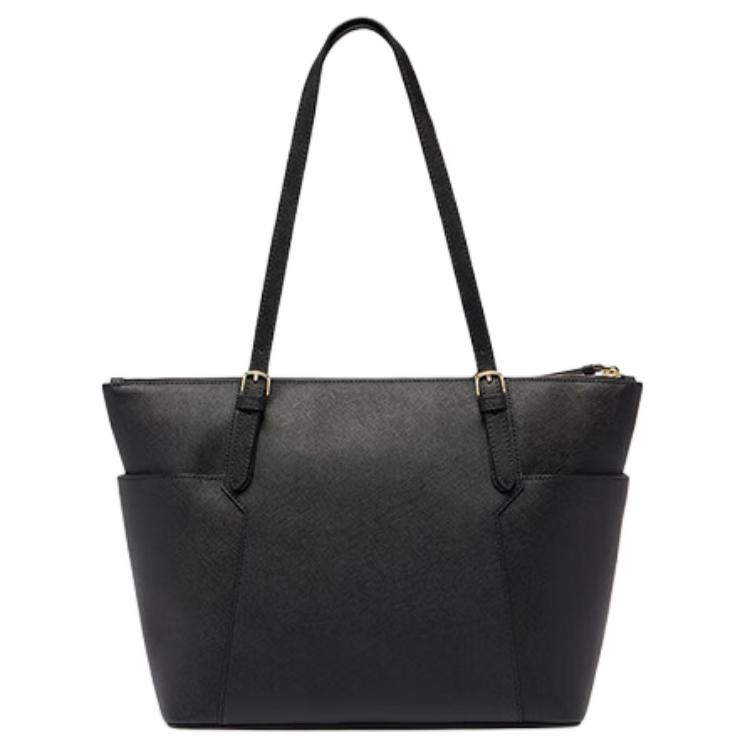 Bally Zipper Closure Striped Decorative Design Embossed Cowhide Tote Handbag Large Women tote Black Light-Gold 6306270