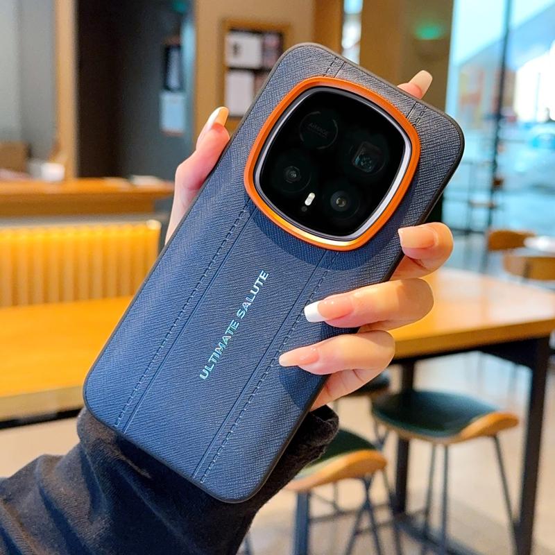 Luxury Cross Texture Leather Design Case For Honor Magic8 Magic7 RS & Magic 8 7 RS Slim Orange Camera Ring Shockproof Cover