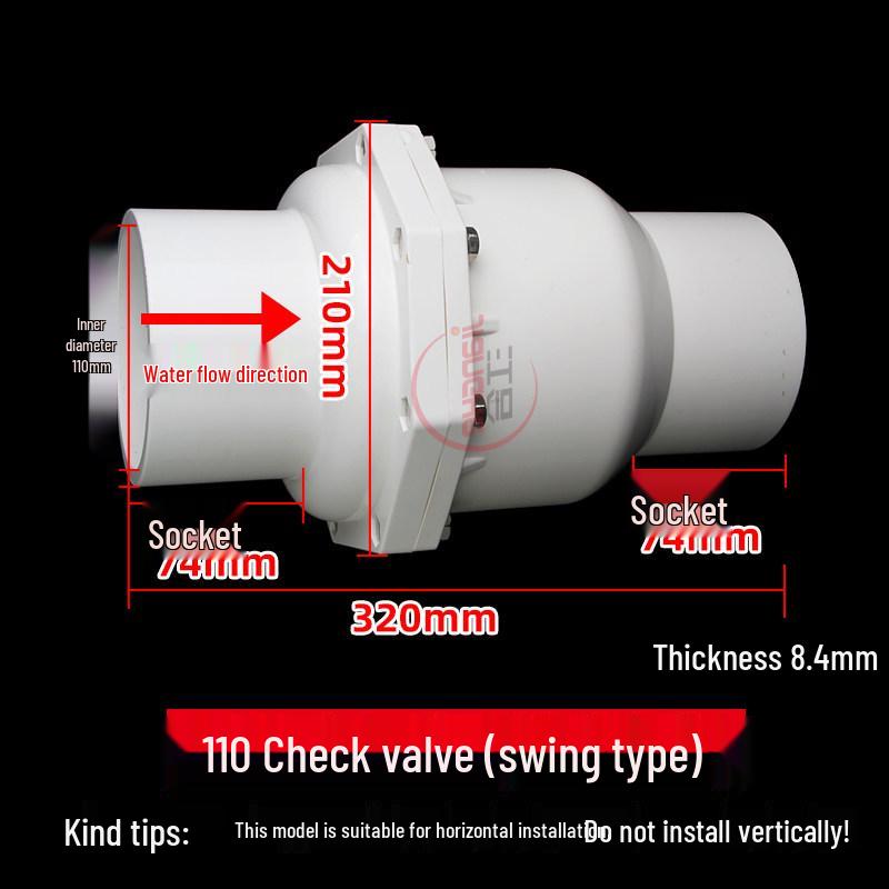 White PVC Ball Check Valve for Water Pipes, Fish Tank Fitting, Sizes: 1 Inch, 25, 32, 40, 50 Mm