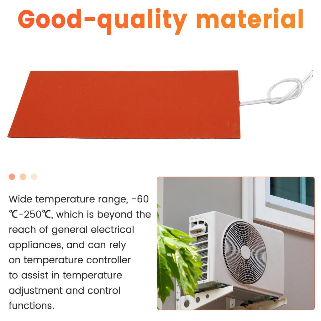 Avrpqiwy Silicone Heating Pad Rubber Heating Mat Heater Bed Plate Flexible Waterproof Heating Parts for