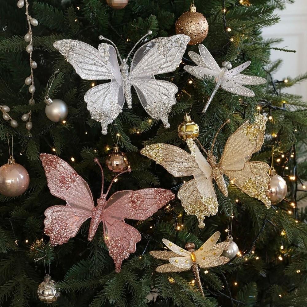 Glitter Dragonfly Hanging Decoration Sparkling Christmas Tree Decorations Atmosphere Layout