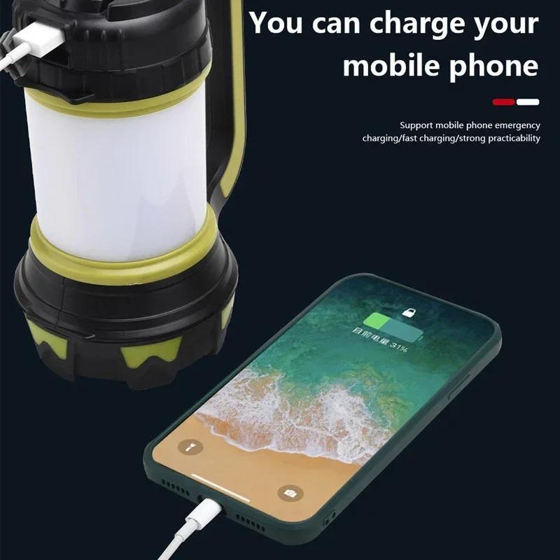 Camp Lamp LED Camping Light USB Rechargeable Flashlight Dimmable Spotlight Work Light Waterproof Searchlight Emergency Lantern