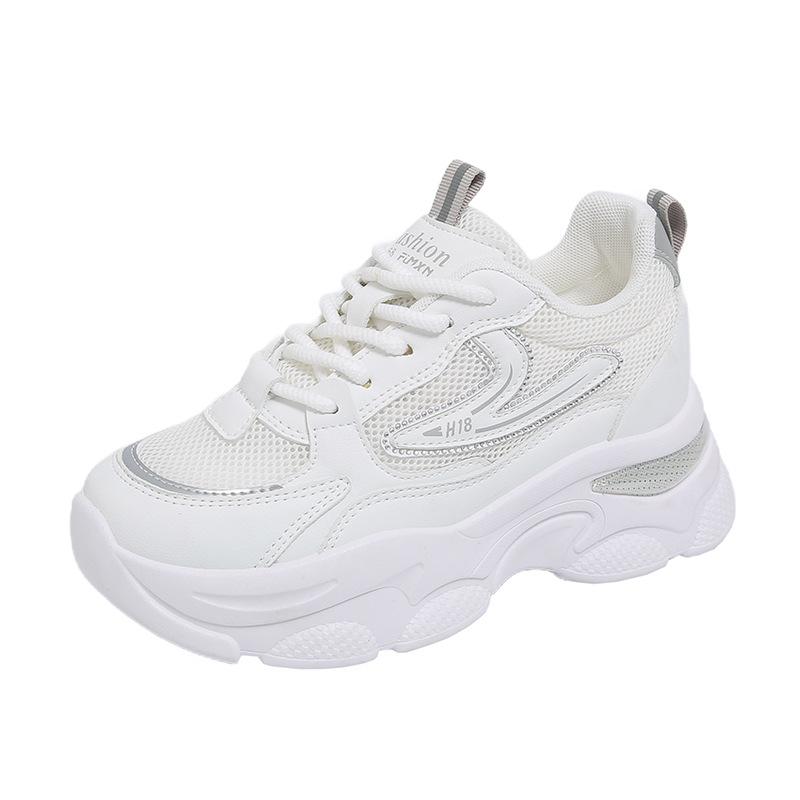 Inner heightening dad shoes women's small man 2025 summer mesh breathable little white shoes platform casual shoes sports shoes