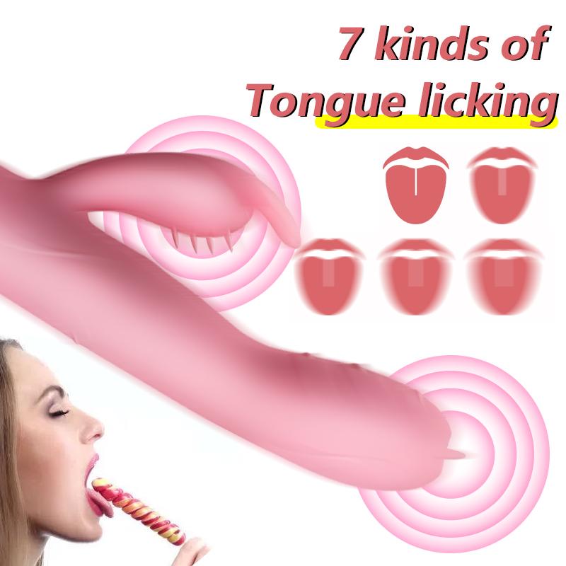 G-spot Vibrator Tongue Licking Telescopic Vaginal Massagers Licking Clitoris G-spot Stimulation Masturbate Dildo SexToy for Women