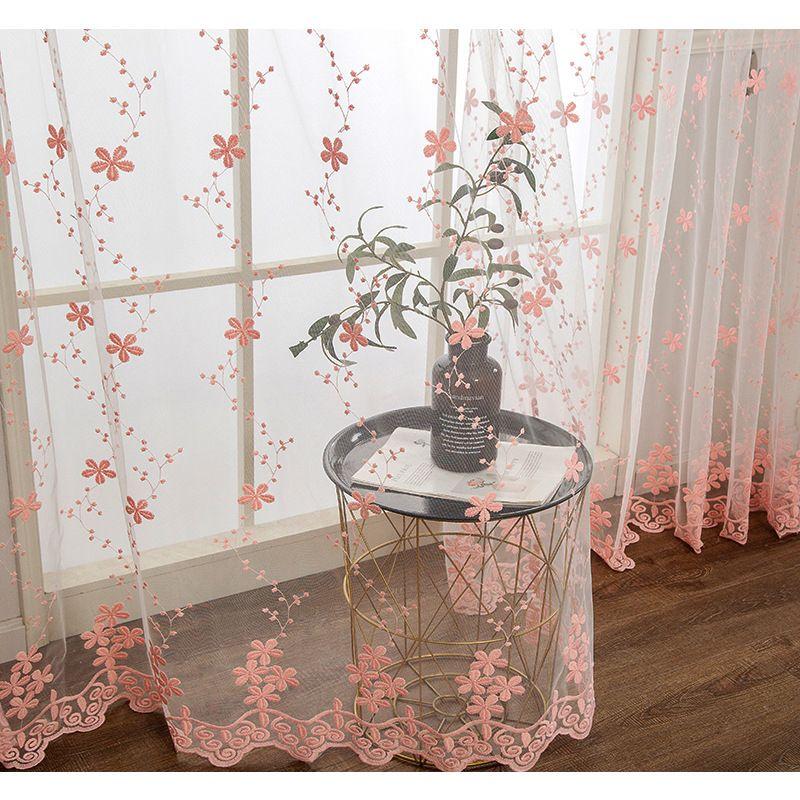 Floral Embroidery Sheer Curtain Perfect for Bedroom, Living Room, and Home Decor, Bedroom Decor Bohemian Style Curtains for Living Room