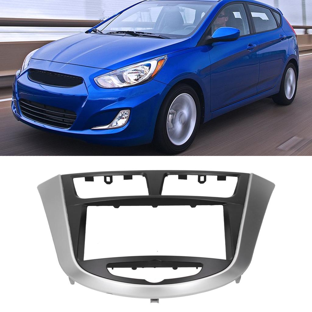 2Din Center Control DVD Fascia Navigation Panel Frame Fit for Hyundai i25/Solaris/Accent 2010-2014