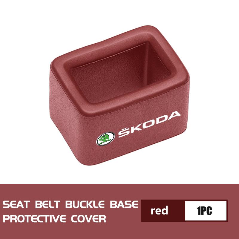 VIJT4 For Skoda Car Seat Belt Protective Buckle Anti-scratch Cover S Kodiaq Octavia 2 3 Yeti Karoq Rapid Fabia VII VRS