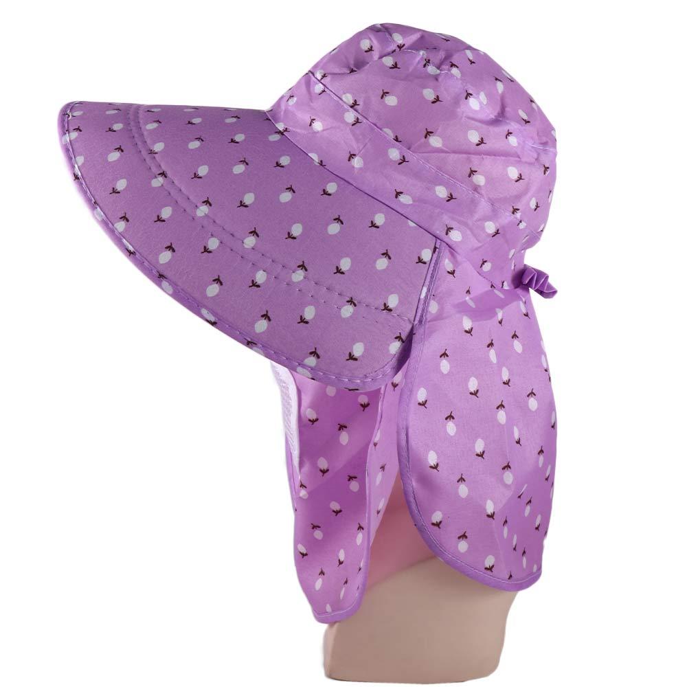 Brim Outdoor Mother Sun Hat Cover Face Women Sun Hat Bucket Hat With Neck Flap Summer UV Protection