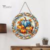 Harvest Festival Party Supplies Welcome Sign for Front Door, Rustic Wooden Hanging Weather Resistant Entryway with Hemp Rope, Autumn Pumpkin