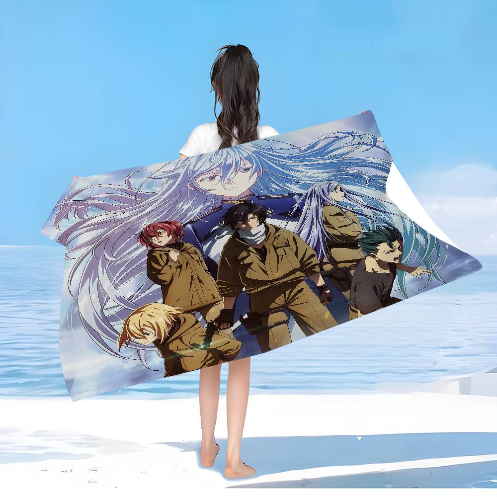 Anime 86 Eighty Six Microfiber Blanket Quick Drying Beach Towels Oversized Printing Super Absorbent Pool Towel Blanket