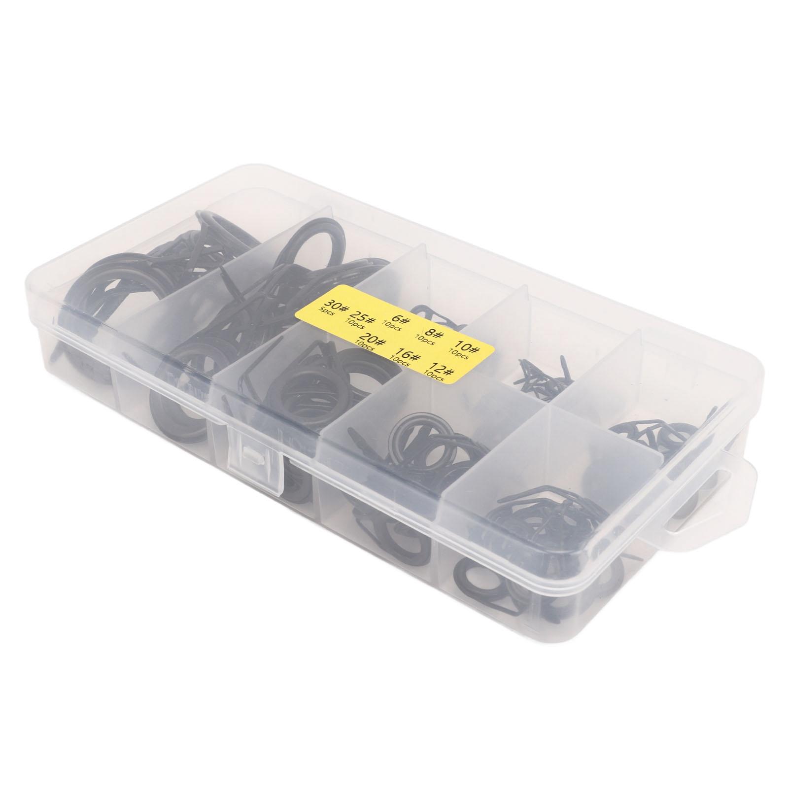 75 PCS Lure Fishing Rod Guide Ring Set Single Leg Stainless Steel Ceramic Guide Rings Fishing Gear