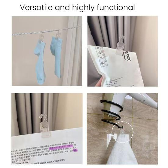 Laundry Hanger Clips Mini Poster Clips Artwork Photos Holder for Picture Card Hanging Display Clear Plastic Closet Organizer for Pants Towel Sock Boot