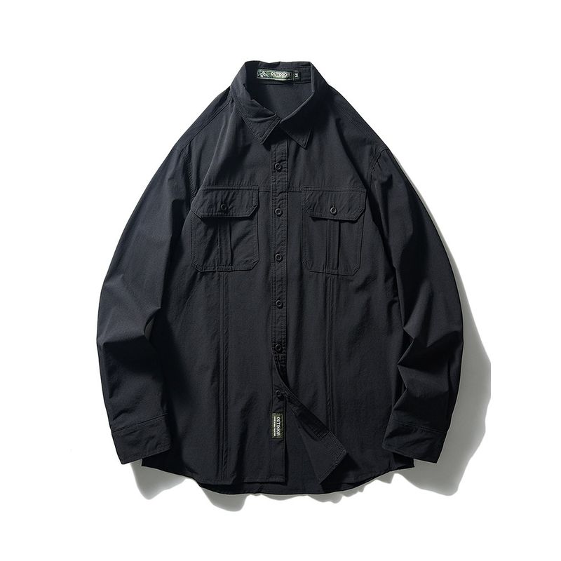 Outdoor Quick-Drying Workwear Shirt Men Long Sleeves Summer New Arrival Thin Outwear Export Export Men s Casual Shirt Black XL