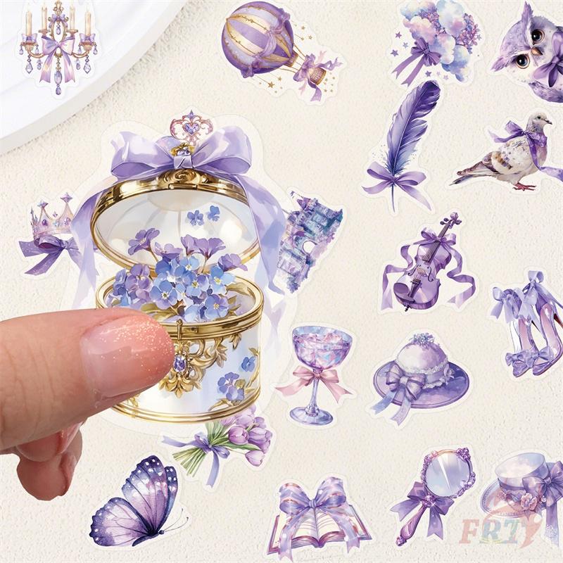 50Pcs/Set Nordic . Sparkly Purple Color Styles Art PET Stickers Waterproof DIY Fashion Doodle Decals Stickers