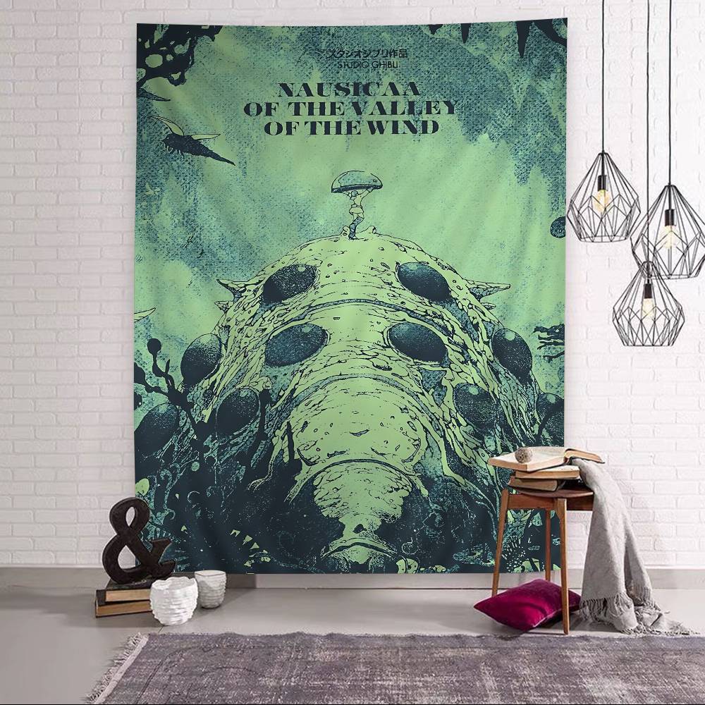 1PC Nausicaa Of The Valley Of The Wind Tapestry Art Printing Japanese Wall Tapestry Anime Wall Hanging Home Decor 74x94cm(29x37in)