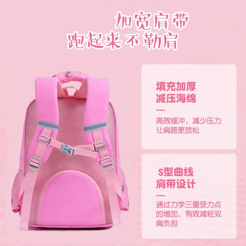 Lightweight Kids School Backpack Boys Girls Grade 1-6 Dual Compartment Nylon Oxford Bag With Padded Air Cushion Straps