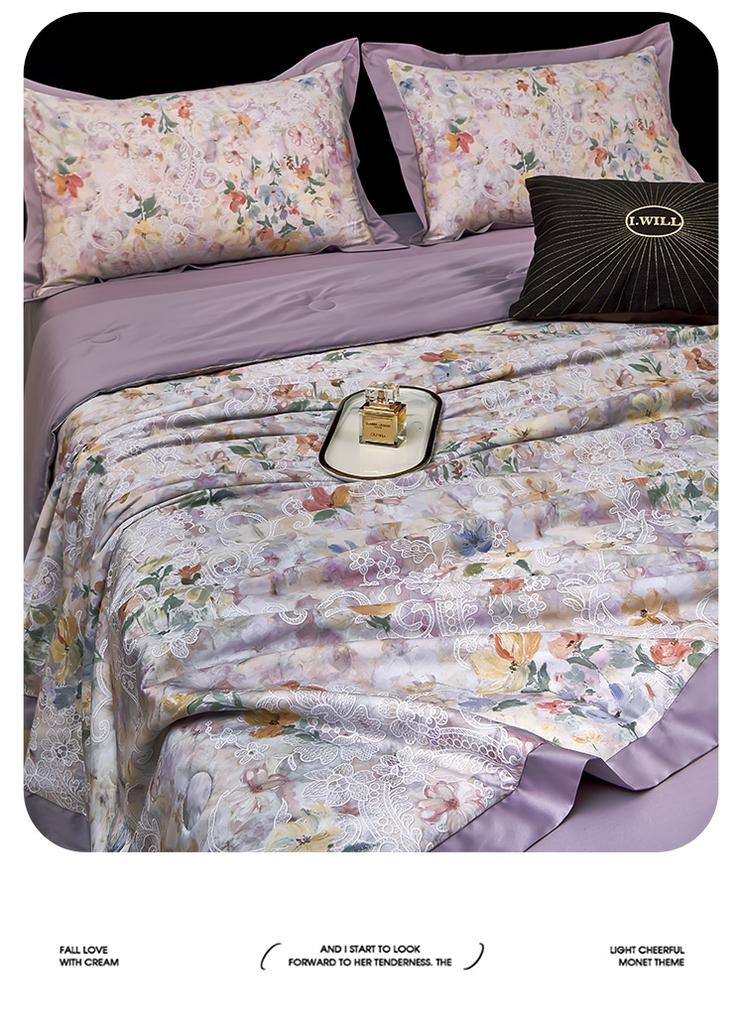 60S Lanjing Tencel 20% Silk Fiber Washable Air Conditioner Summer Cool Quilt - Drunken Linglong
