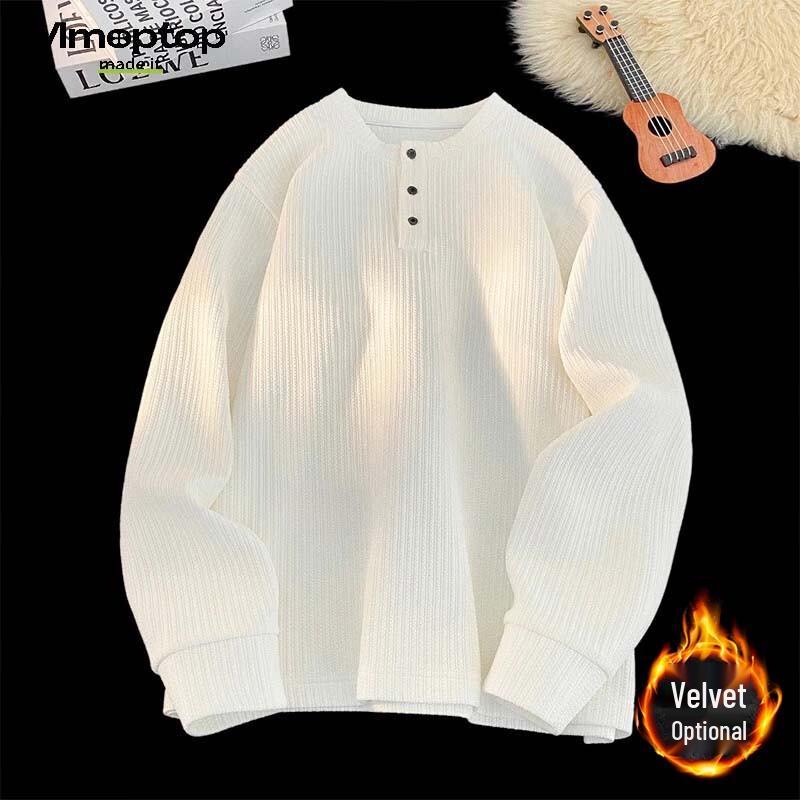 MMOPTOP Men s Henley Neck Long Sleeve T-Shirt L