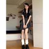 Petite Irregular Cake Skirt Plaid Dress with Peter Pan Collar - Women’s French Preppy Summer Style