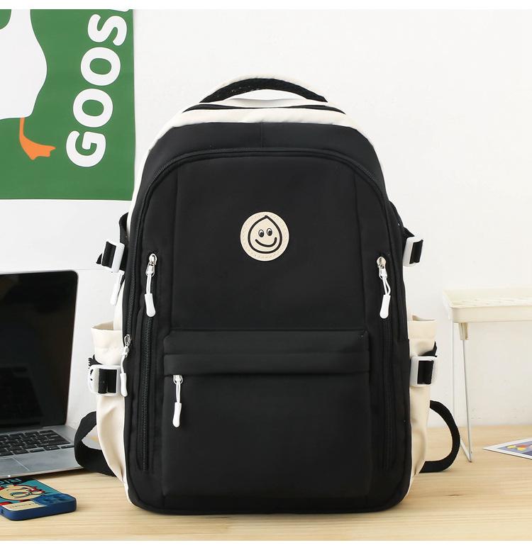 Schoolbag Contrast Color Backpack Junior High School Student Girl School Bag Elementary School Elementary School Versatile Large Capacity Lightweight