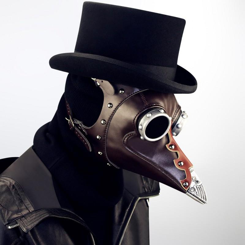 Steampunk Plague Doctor Mask With Beak Hat Costume Accessory Halloween Cosplay Party