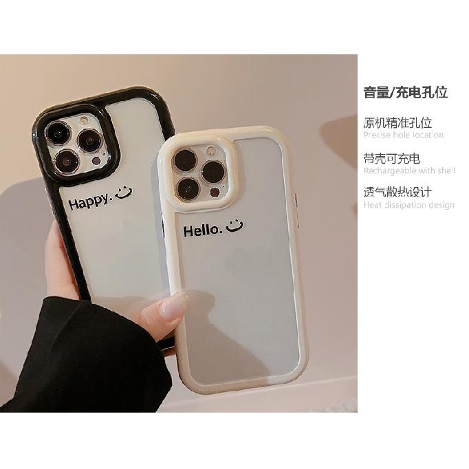 Suitable for 16ProMax phone case, 17 minimalist English smiley face, iPhone13 acrylic, 12 Apple, 11 magnetic suction, 16