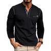 T-Shirt Men Basic Breathable Men's Long Sleeve Tops Tee Shirts Spring Autumn Casual Solid Color Button T Shirts