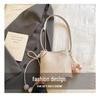 2026 Summer Women's Fashion Single Shoulder Crossbody Bucket Bag - PU Woven Texture, Phone Holder, Ideal for Vacation