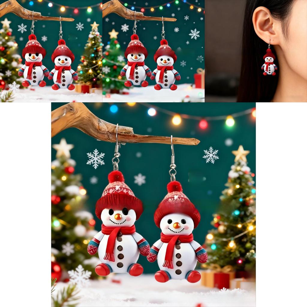 With Earrings Snowman Silver Posts And Cartoon Characters For Dressing Holiday