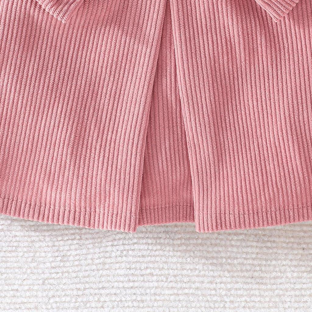 Girls' Bubble Sleeve Top & Bow Skirt 2Pcs Outfit