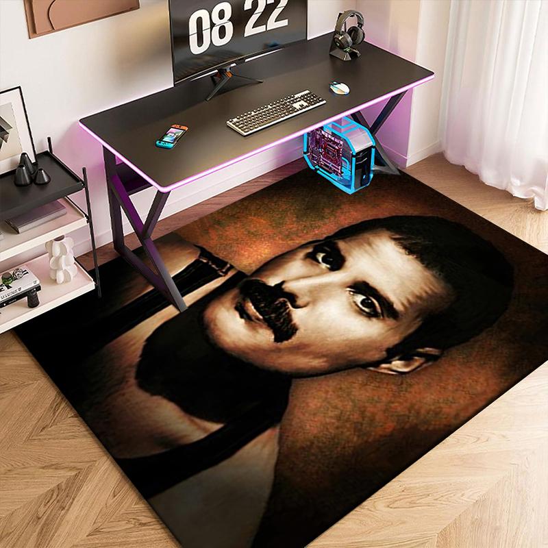 1pc Freddie Mercury album poster Carpet Rug for Living Room Bedroom Home Sofa Decoration,Kids play Non-slip Floor Mat