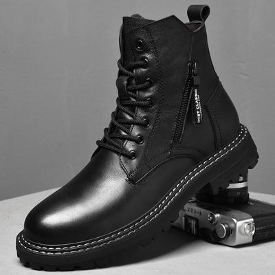 Luxusmarke Herbst Winter High Top Stiefel Herren Mode Lässig Outdoor Rindsleder Schuhe Neu Echtes Leder Designer Stiefeletten