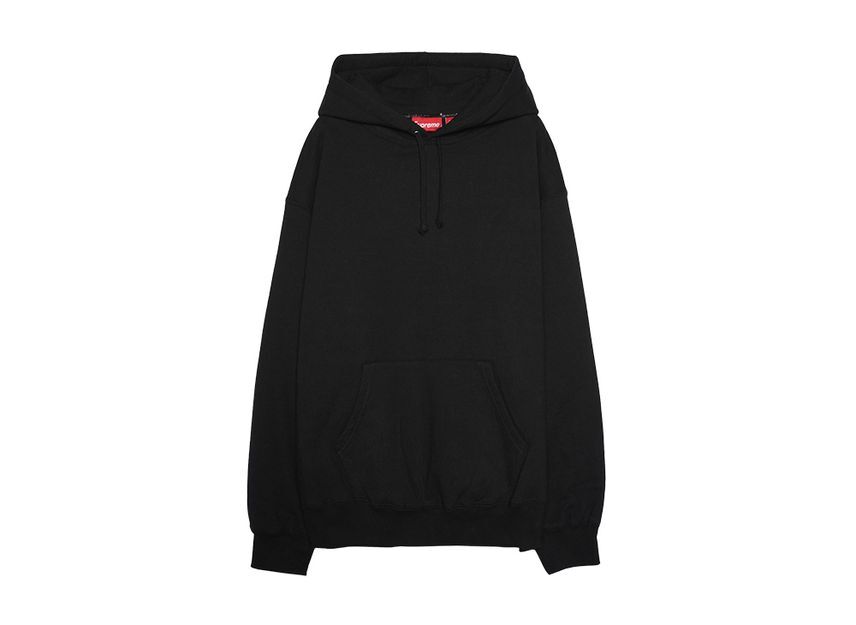 Supreme Sudadera con Capucha y Aplique de Satén Negra