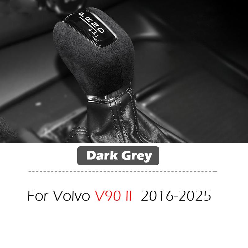 For Volvo S60 S90 V60 V90 XC60 XC90 2016-2015 Suede Leather Gear Shift Knob Cover Trim Replacement Parts Red Dark Grey Style