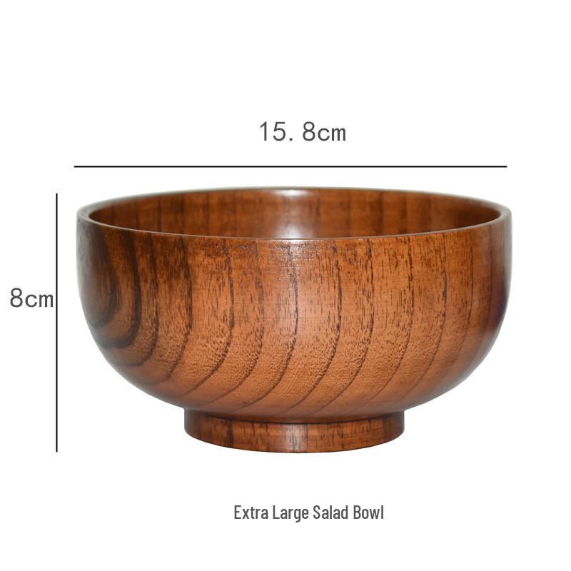 Jujube Wood Round Bowl for Eating and Soup