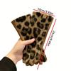Guantes con Estampado de Leopardo Para Ciclismo Invernal, Guantes Cálidos y Resistentes al Frío para Mujer Para Conducir Coches Eléctricos, Guante Cortavientos y de Felpa