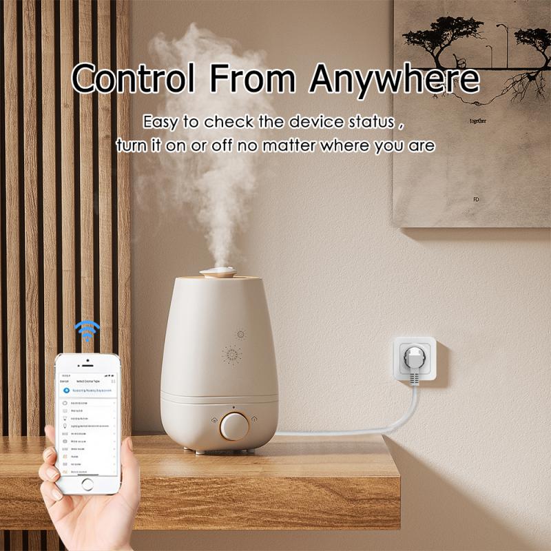 EWelink WiFi Smart Socket 20A EU Plug With Power Monitoring Timing Outlet Smart Home Voice Control With Alexa Google Home Alice