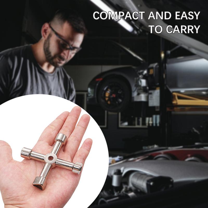 1/5 Stück Mehrgrößen Kreuzförmiger Elektroschaltschrank Intern Dreikant-Schlüssel Schraubenschlüssel Aufzugstür Wasserzähler Ventil Reparaturwerkzeuge