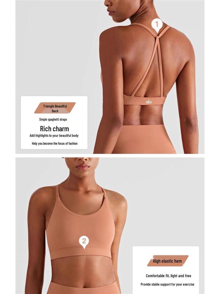 Alo Damen Stoßfester Yoga Sport-BH - Schöner Rücken Pilates Fitness-West
