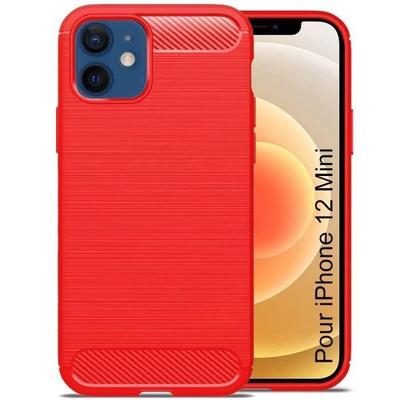 Etui na iPhone 12 Mini (5,4") - PROSHOP - Rouge - Elastyczny - Włókno węglowe