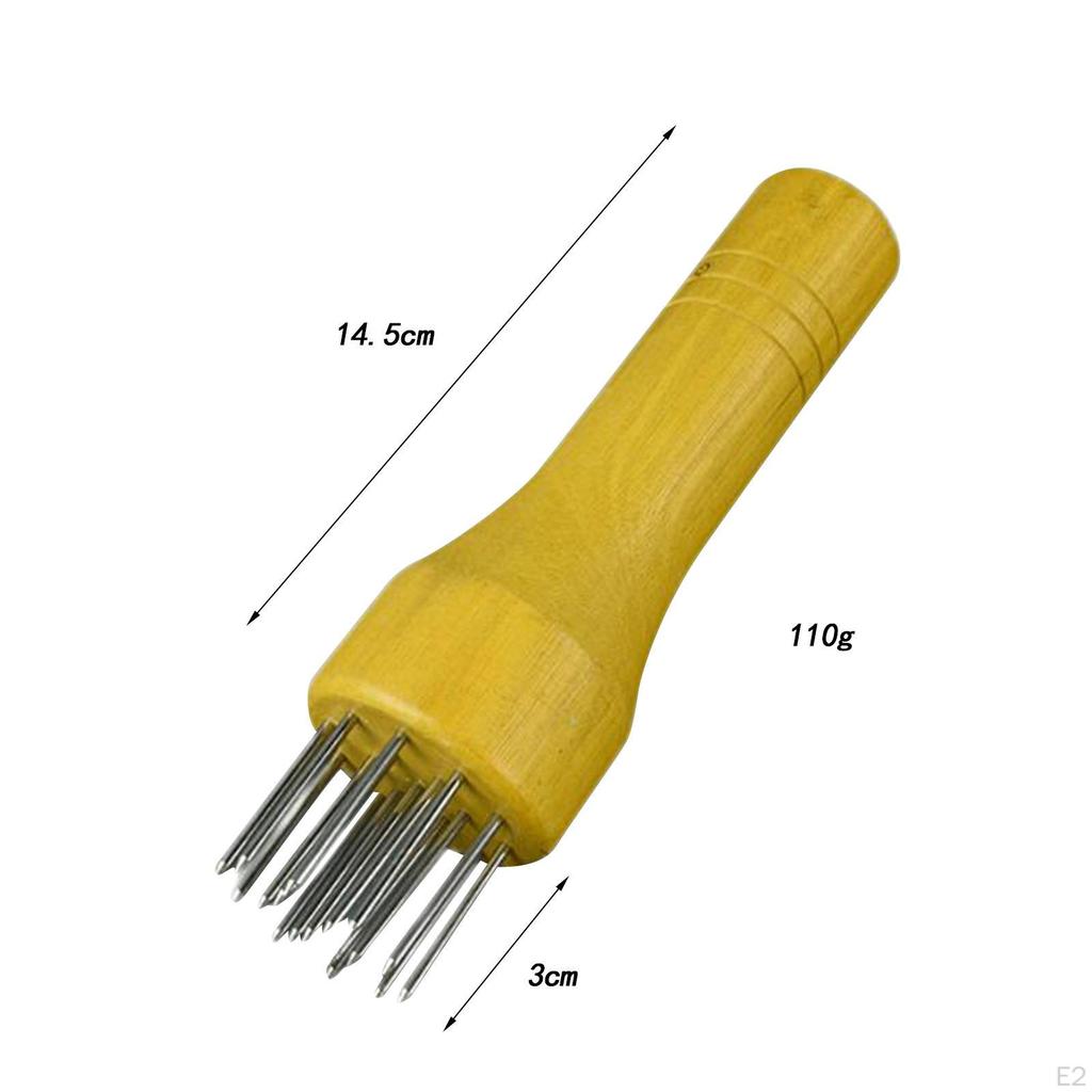 Meat Tenderizer Sharp Pins with Wooden Handle, Kitchen Cooking Tool, for Marinade Tenderizing Turkey